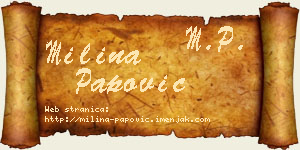 Milina Papović vizit kartica
